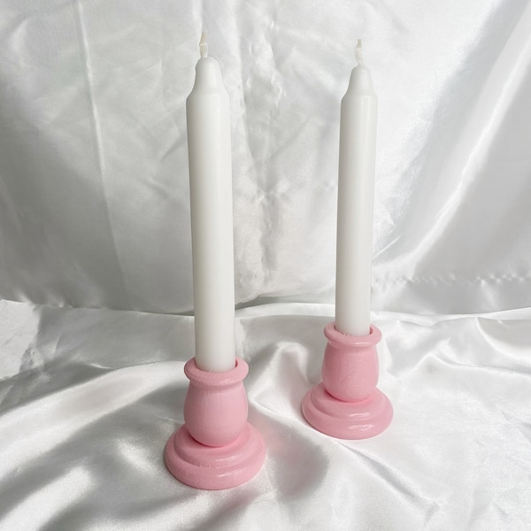 Pink Candle Holders Etsy