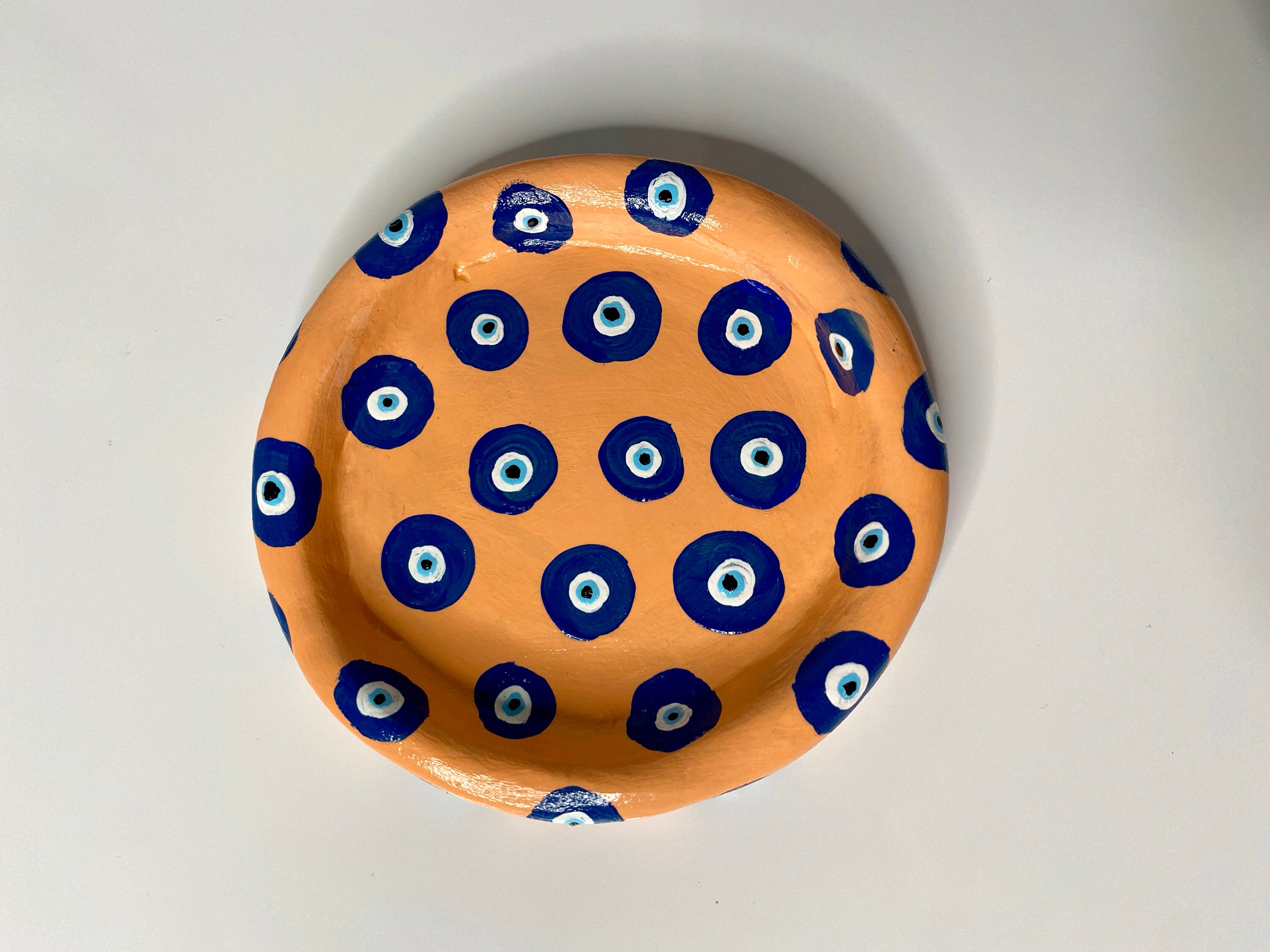 Evil Eye Clay Jewelry Tray Nazar Room Decor Blue Eye Ring Etsy
