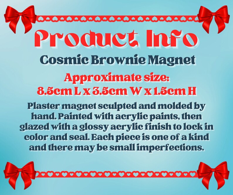 Cosmic Brownie Fridge Magnet Funky Fudge Dessert Refrigerator Kitchen / Office / Locker Food Decoration Cute Eclectic Fun Decor Gift image 8