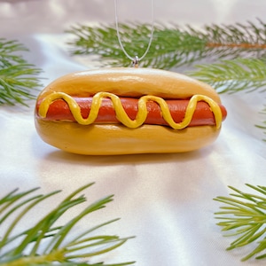 Décoration pour hot-dog - Petit accessoire funky pour hot-dog à suspendre - Rétroviseur décoratif pour voiture suspendu - Joli cadeau de sapin de Noël éclectique et amusant