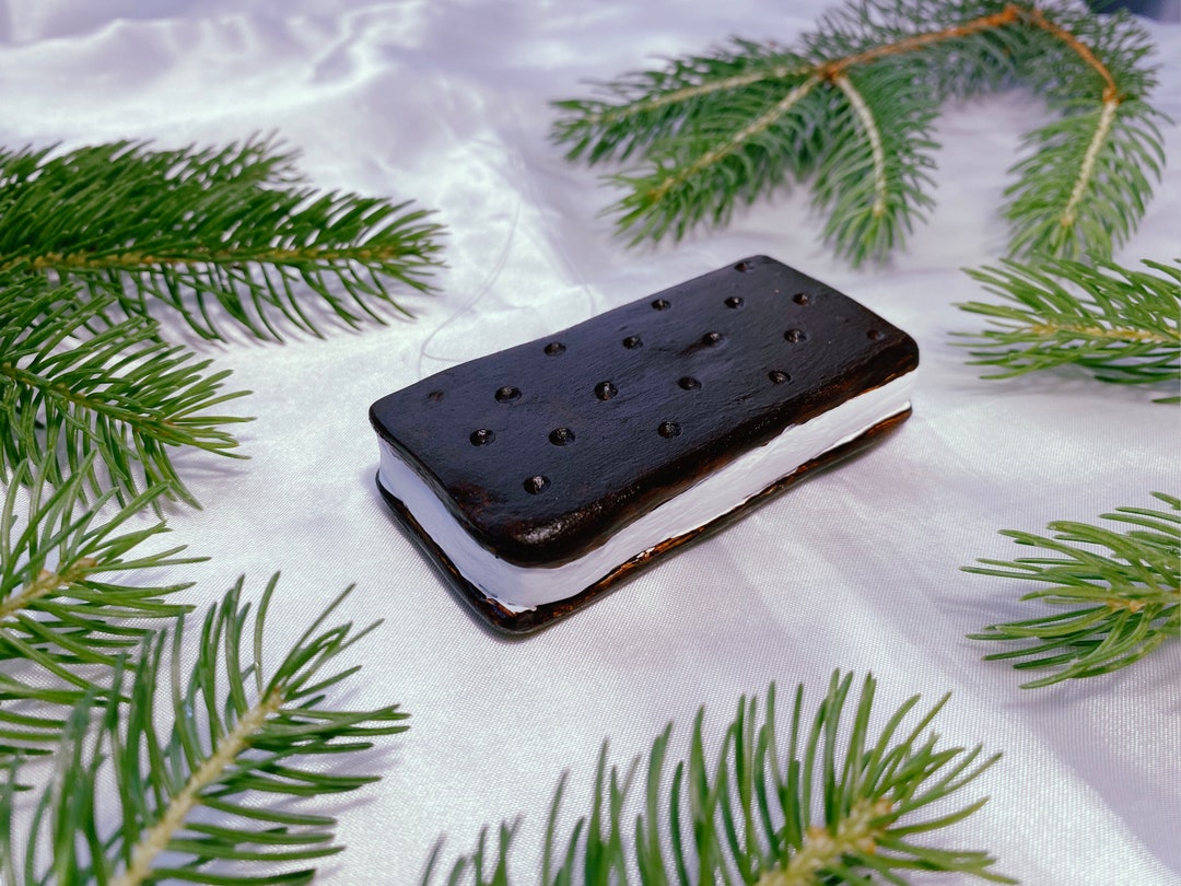 Ice Cream Sandwich Ornament Small Funky Dessert Hanging Accessory