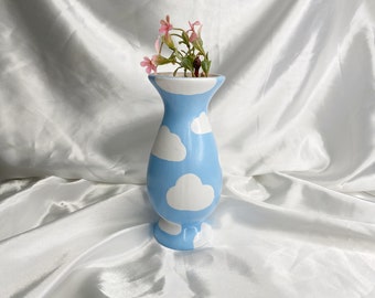 Vaso/fioriera pastello nuvola, vaso piccolo, vaso in ceramica carino, arredamento estetico della camera, arredamento per la casa pastello, vaso di fiori pastello danese, ceramica