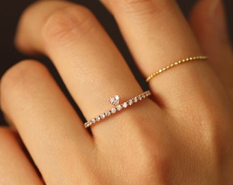 Diamond Wedding Band, Diamond Wedding Ring, Diamond Engagement Band, Diamond Engagement Ring, Heart Diamond Ring