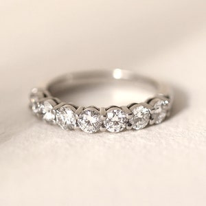 Diamond Eternity Band, Diamond Wedding Band, Diamond Engagement Band, Diamond Half Eternity Ring, Diamond Wedding Ring, Proposal Ring image 1