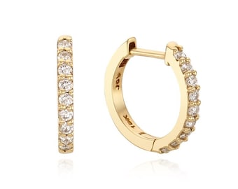 11 mm Diamant Huggie Ohrring, Huggie Diamant Ohrring, Innendurchmesser 8 mm, Lab Grown Diamant Ohrring