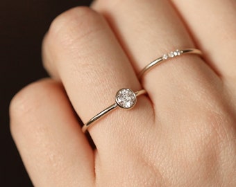 Engagement Ring, Engagement Band, Diamond Wedding Ring, Diamond Engagement Ring, Diamond Wedding Band, Minimalist Diamond Ring, Gift for her