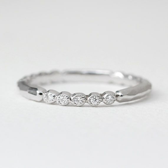 Diamond Wedding Band, Diamond Wedding Ring, Diamond Engagement Band, Diamond Engagement Ring, Bead Diamond Ring