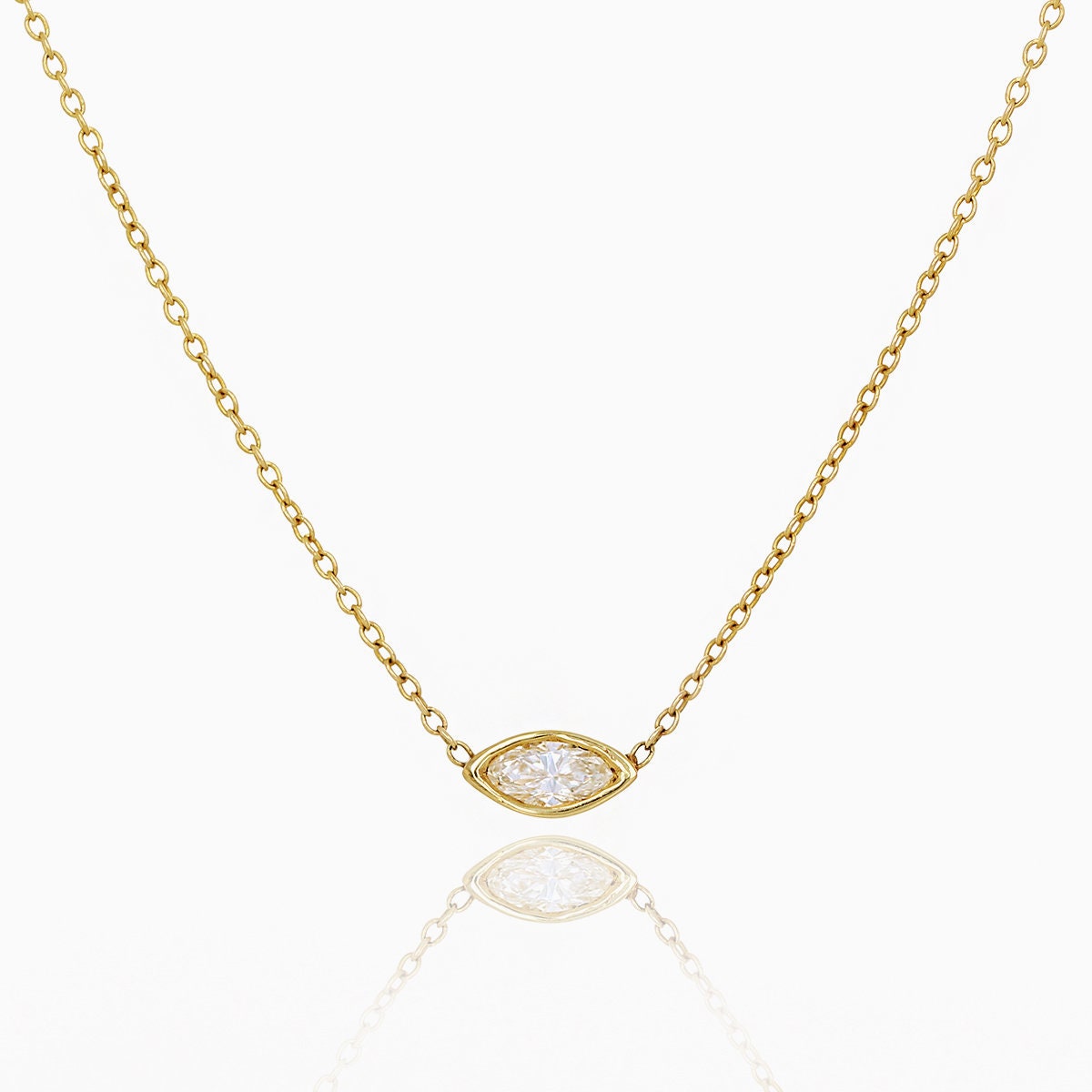 Bezel set hotsell marquise diamond necklace