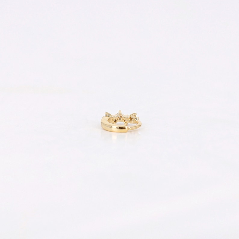 Diamond Cluster Huggie Earrings, 8mm Diamond Hoop Earrings, 5.5mm Inside Diameter, Lab Grown or Natural Diamond Huggie Hoop, Single or Pair image 6