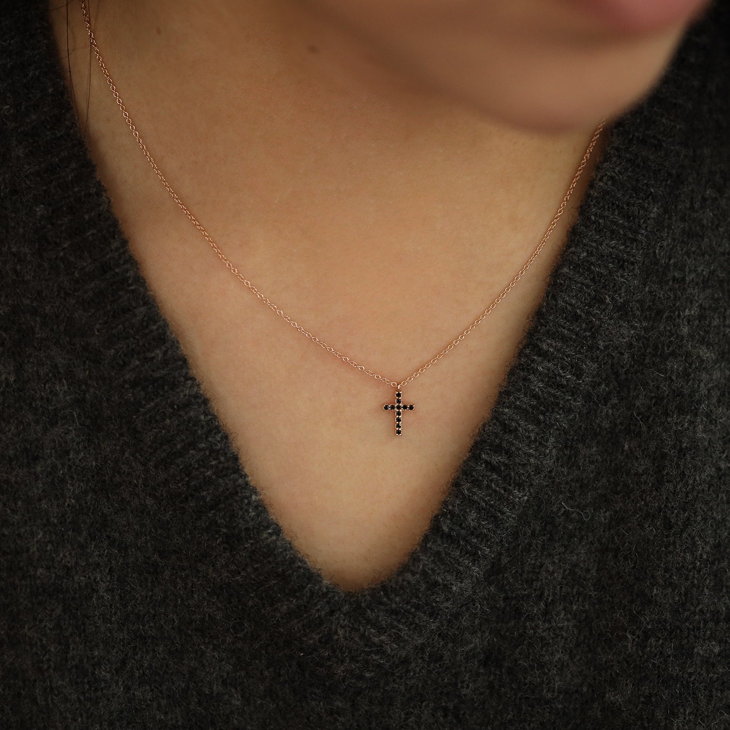 Minimal cross necklace Clearance