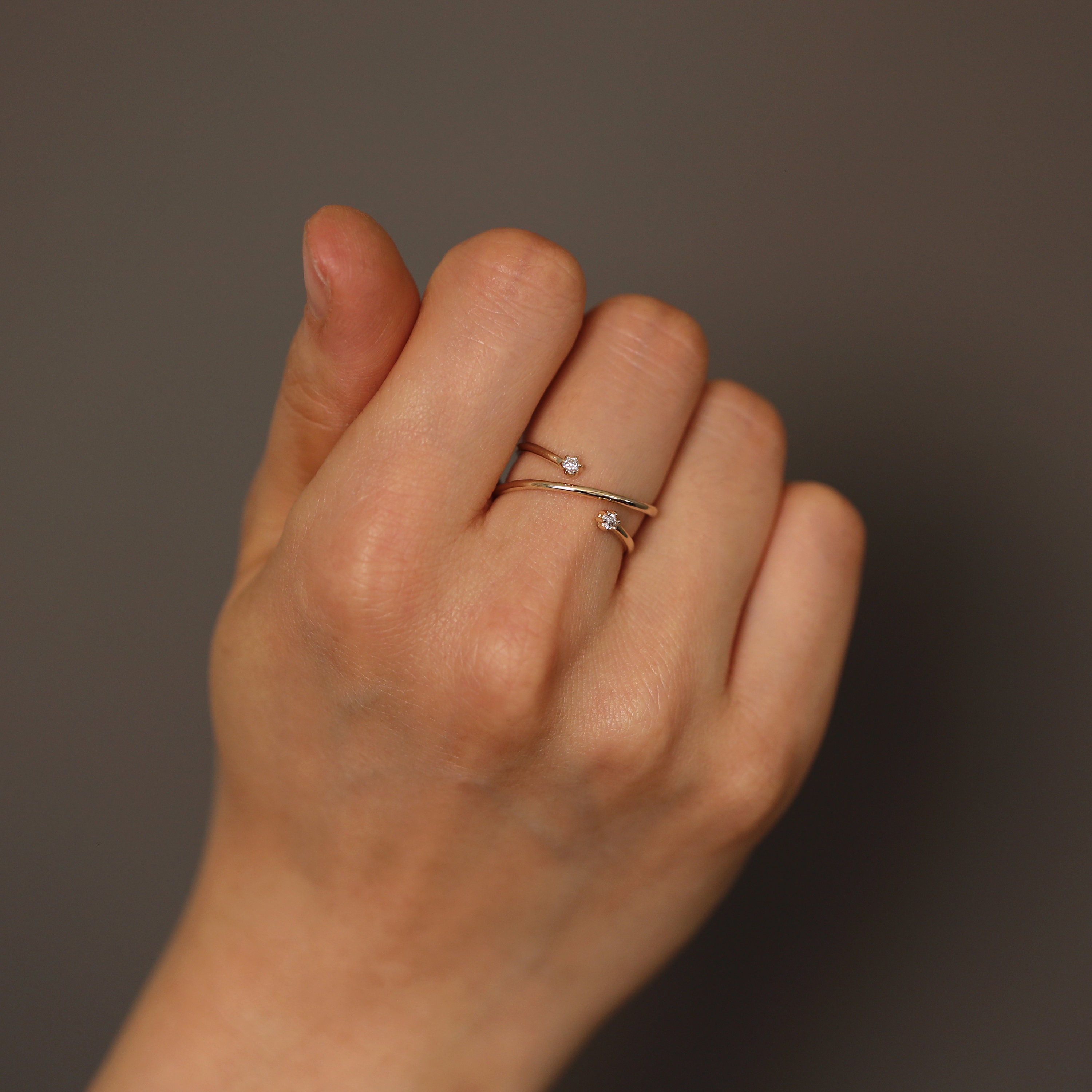 Diamond Ring / Open Cross Ring / Criss Cross Diamonds Ring / Minimalist ...