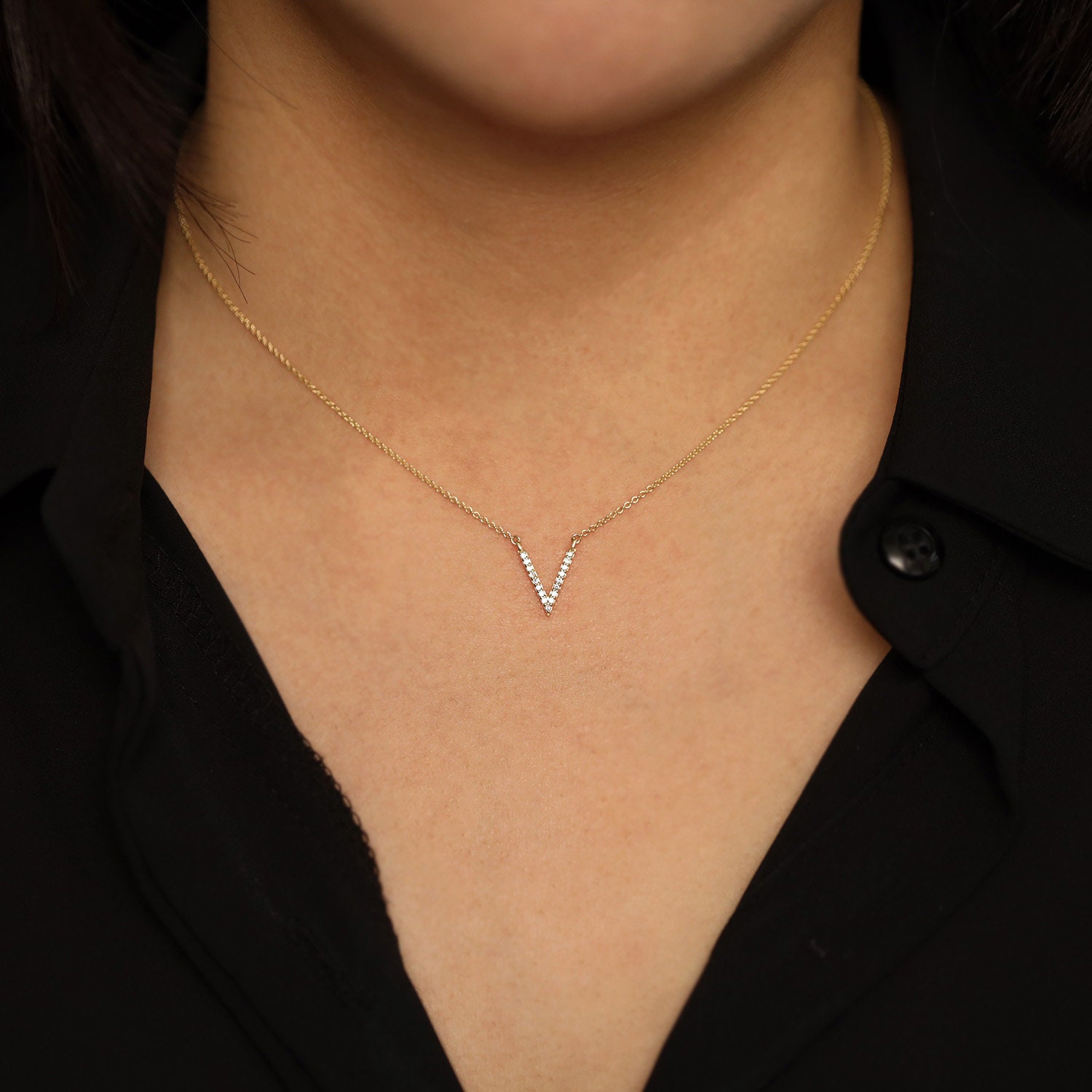 Diamond V Necklace – NicoleHD Jewelry