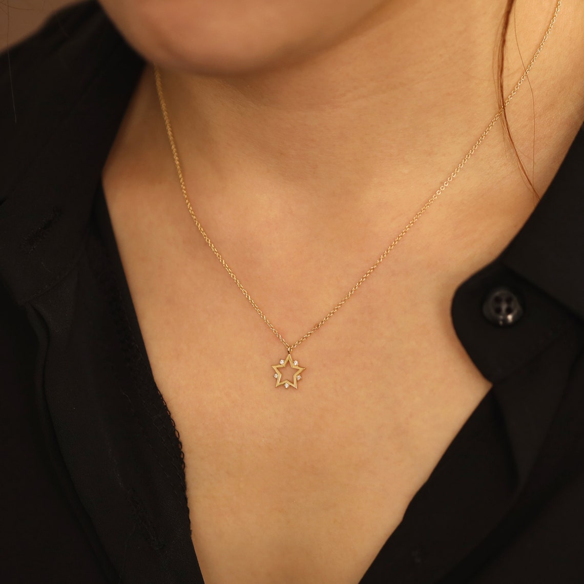 Gems Of Distinction 14k Gold 0 29ctw Diamond All Star Pendant W Chain main image 1