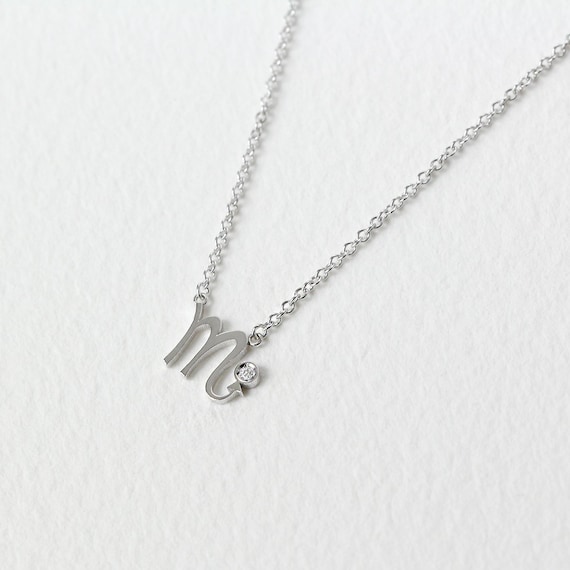 Scorpio Zodiac Sign Diamond Necklace 