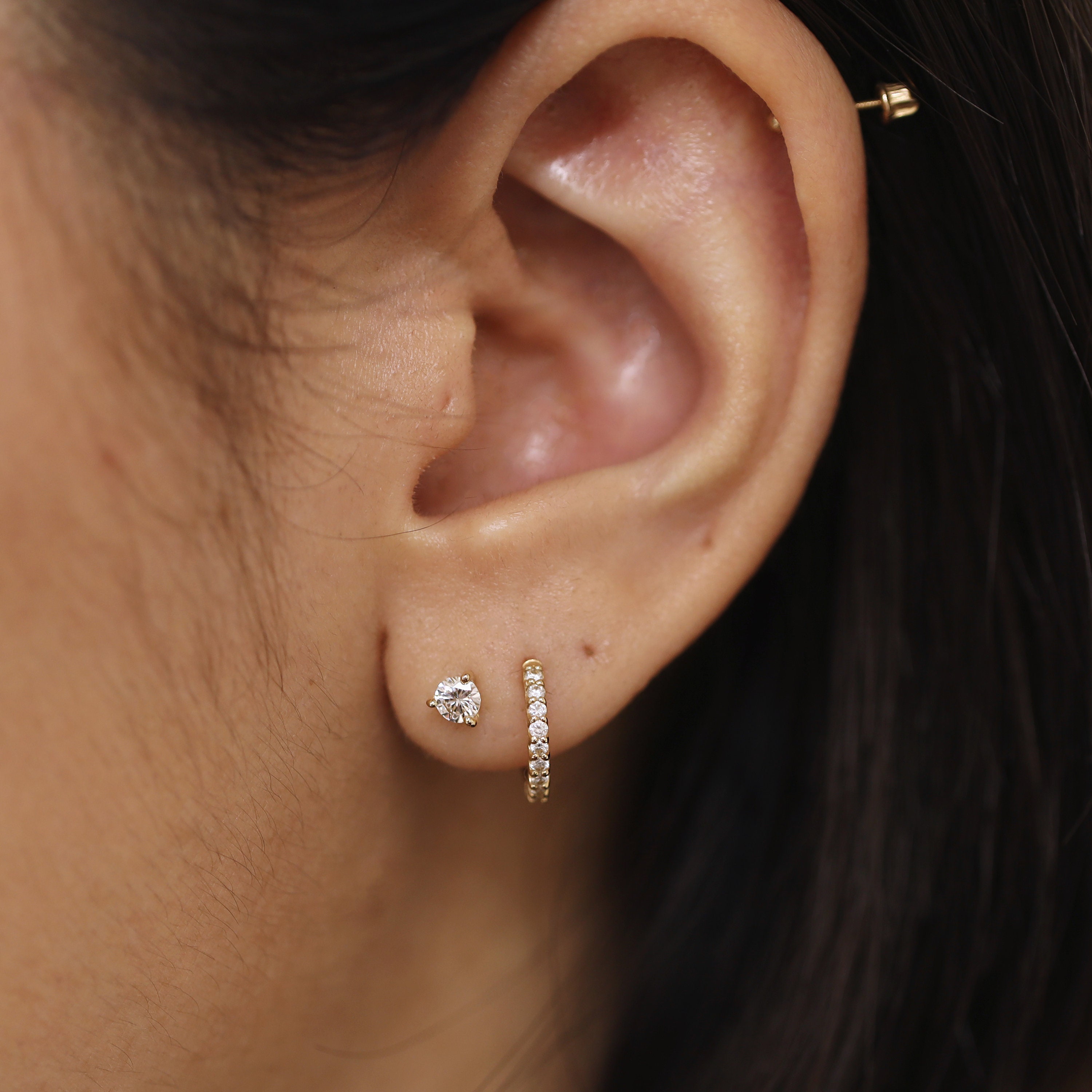 Diamond Stud Earrings, 3 Prong Set Diamond Earrings, Diamond Solitaire