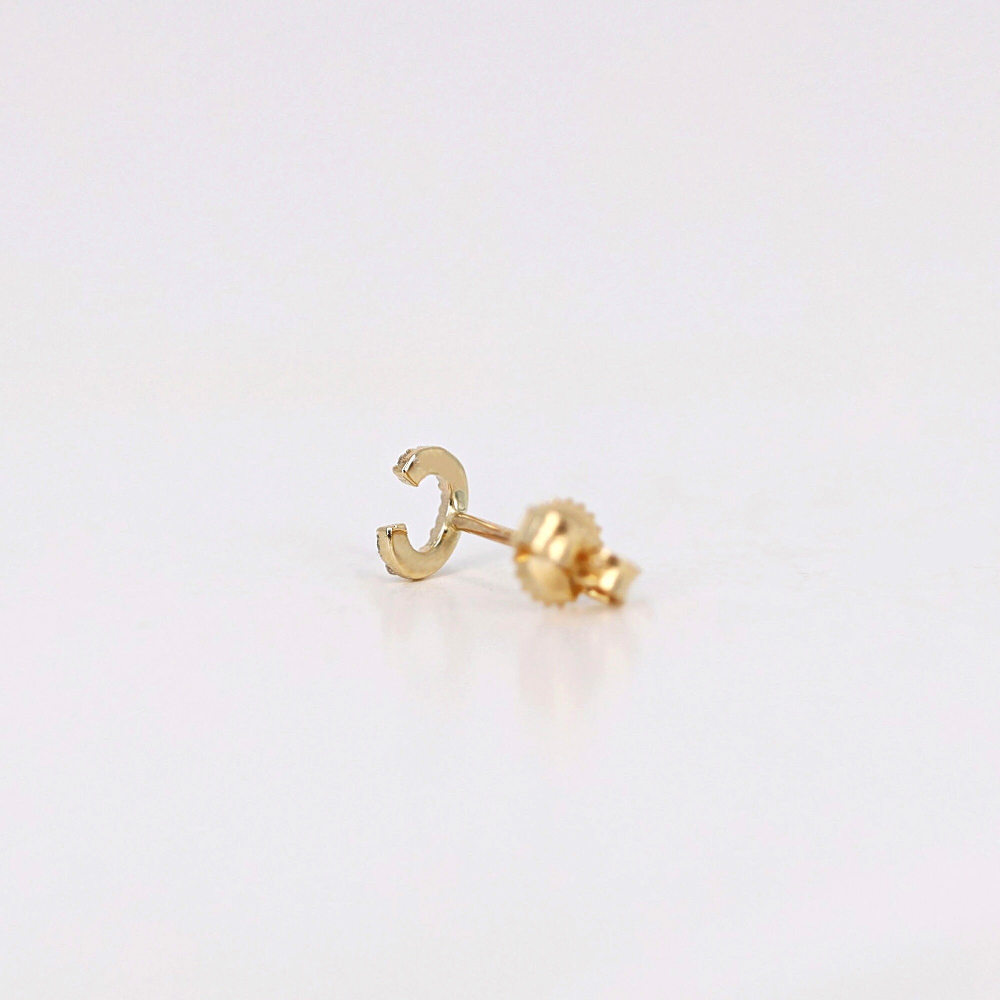 Diamond Stud, Diamond Initial Earring, Diamond Earring, Diamond Initial
