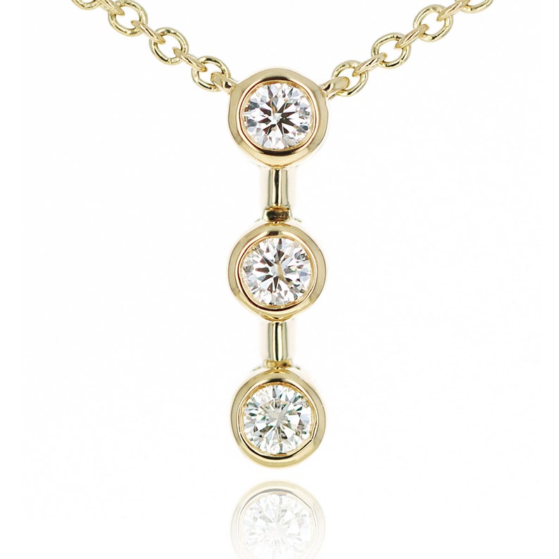 Diamond Drop Necklace Diamond Pendant Necklace Natural Etsy