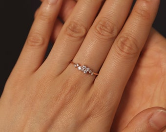 Diamonds Cluster Ring, Cluster Diamond Ring, Natural Diamond Wedding Ring, 14K Diamond Ring, Diamond Engagement Ring, Diamond Wedding Band