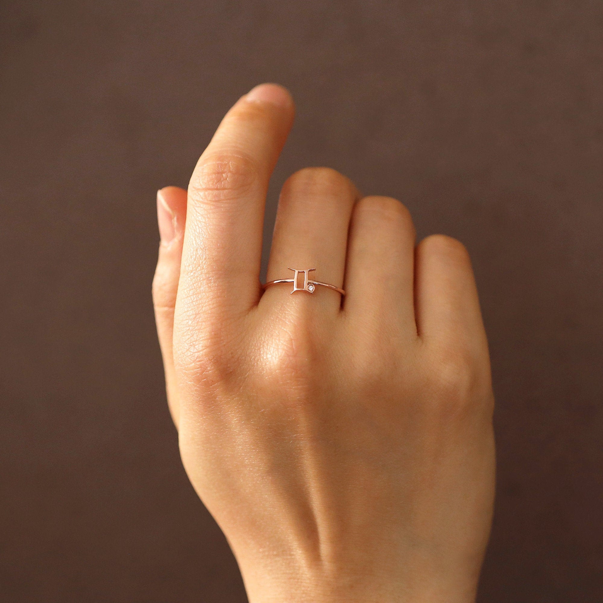 Gemini Diamond Ring Gemini Zodiac Sign Diamond Ring Gemini - Etsy