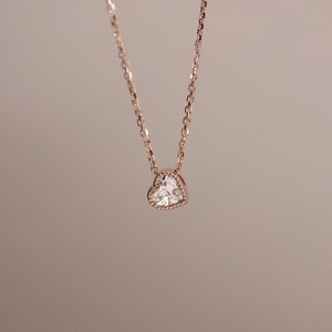 Heart Diamond Necklace, Diamond Solitaire Necklace, Heart Necklace ...