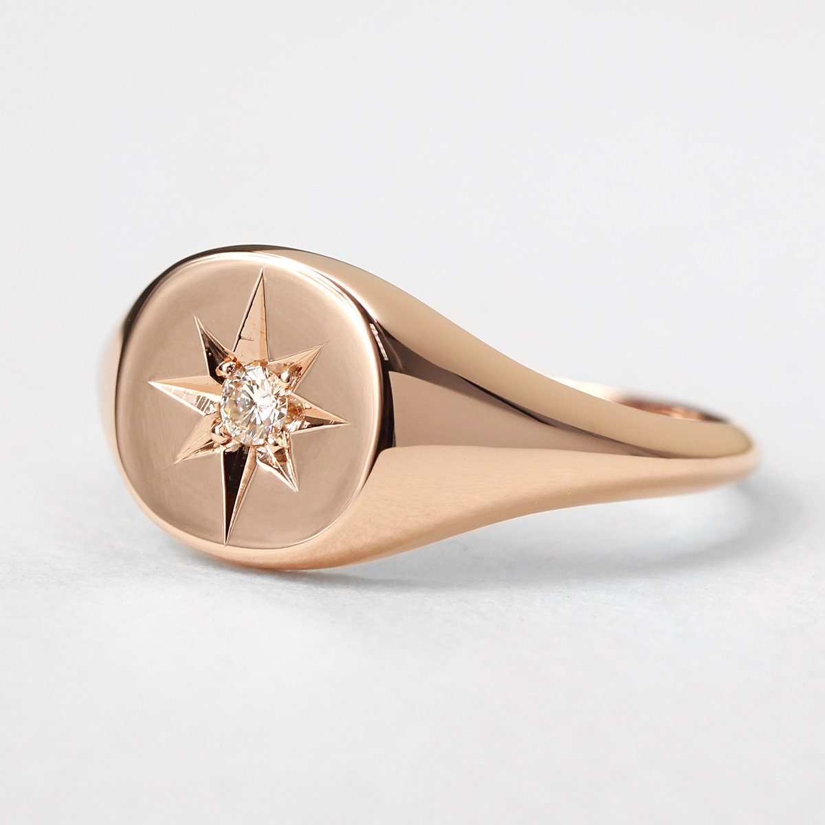 Polaris Signet Ring Diamond Signet Ring Minimalist Signet Polaris 