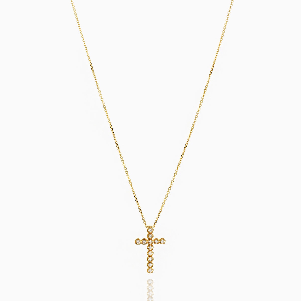 Diamond Cross Necklace Cross Necklace Minimalist Necklace - Etsy