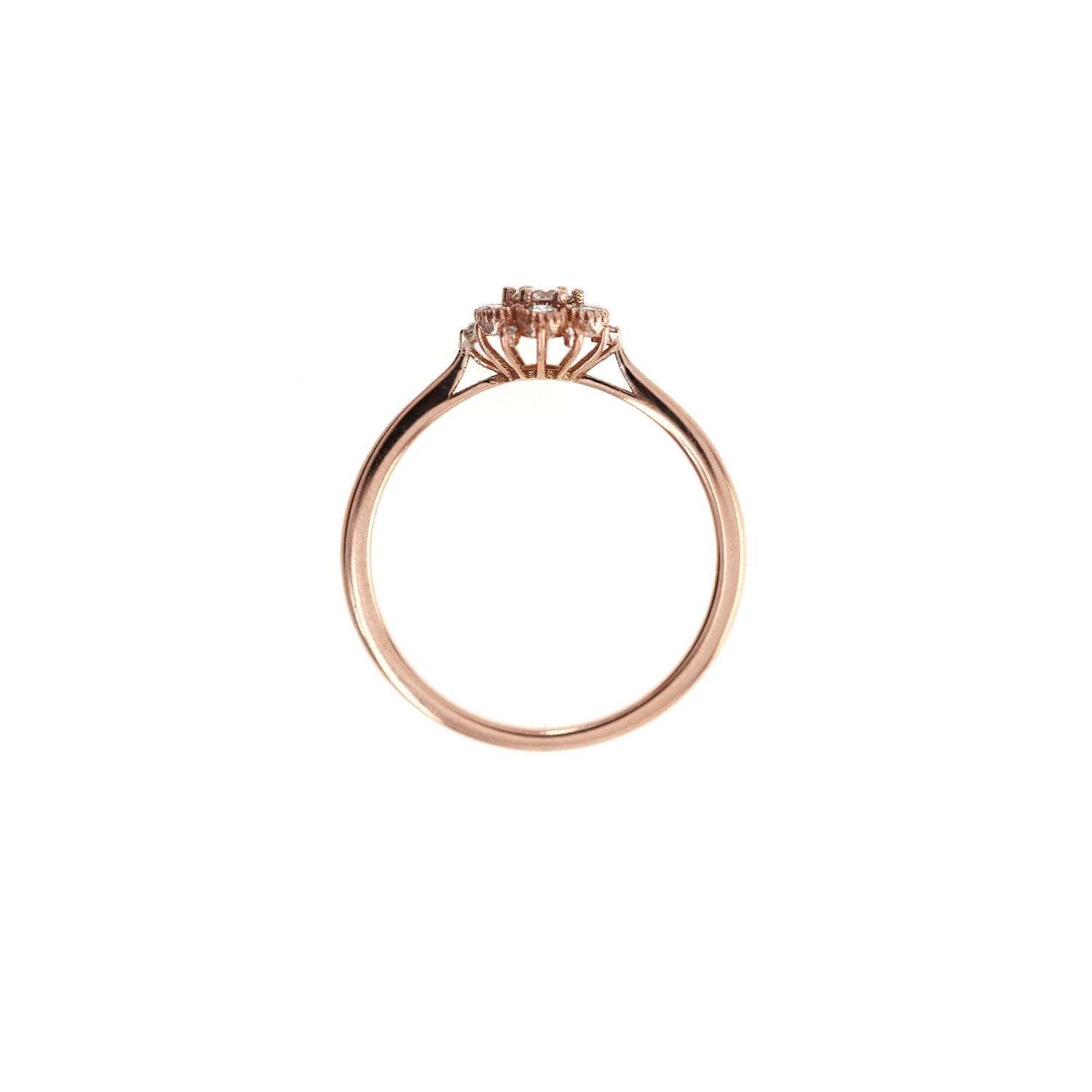 Engagement Ring, Flower Diamonds Cluster Ring, Diamond Ring, Propose ...