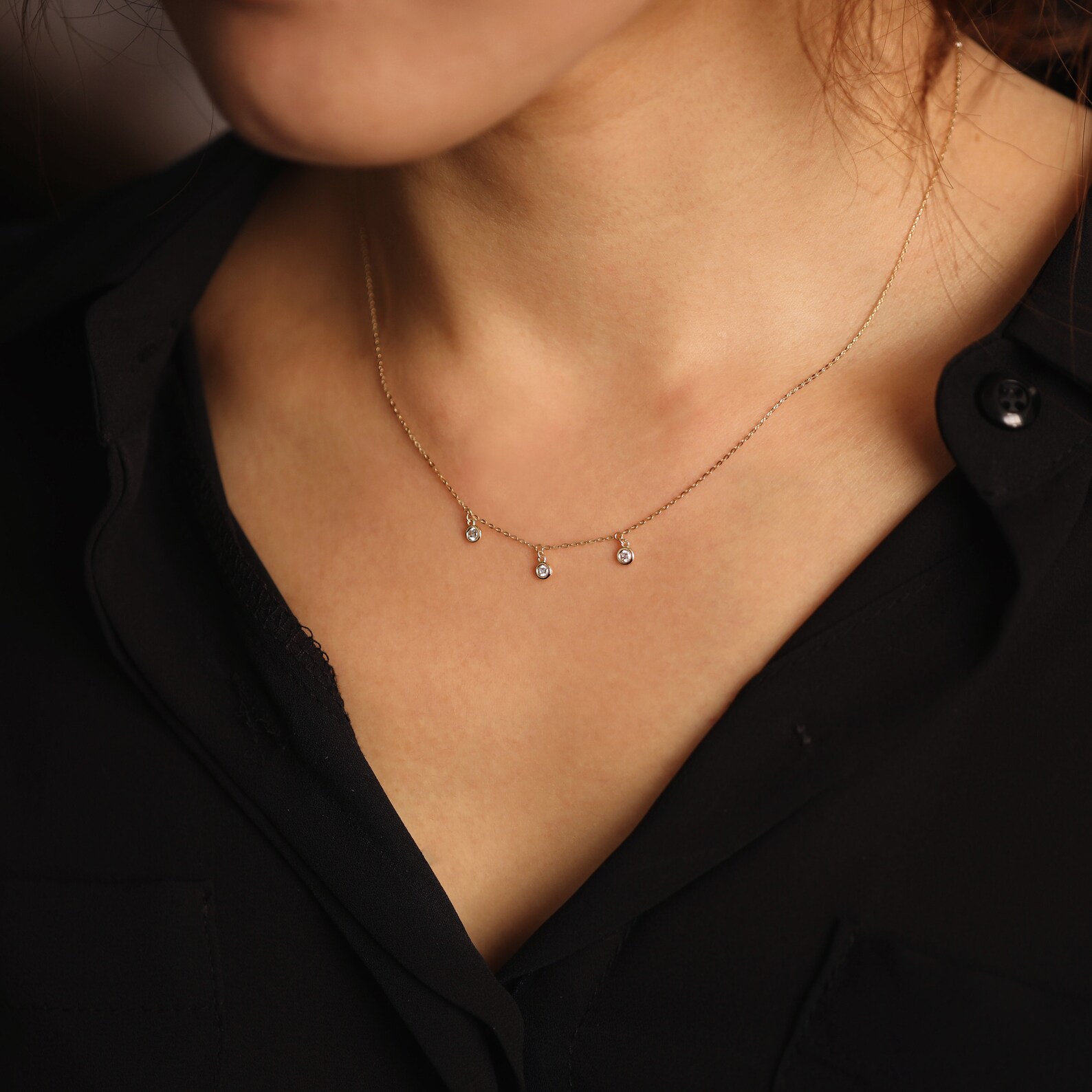 BAZILE SHORT 3 PENDANT NECKLACE main image 1