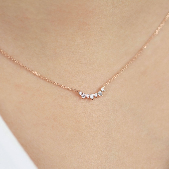 Irregular Shaped Diamond Cluster Necklace