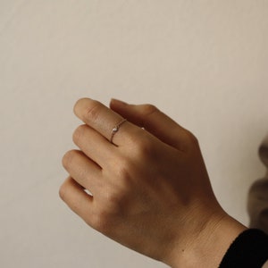 Dainty Diamond Chain Ring, Natural Diamond Set Bezel Chain Ring ...