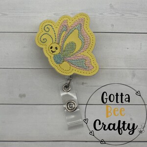 Butterfly Swappable ID badge reel, interchangeable ID badge reel, permanent ID badge reel, badge reel accessory