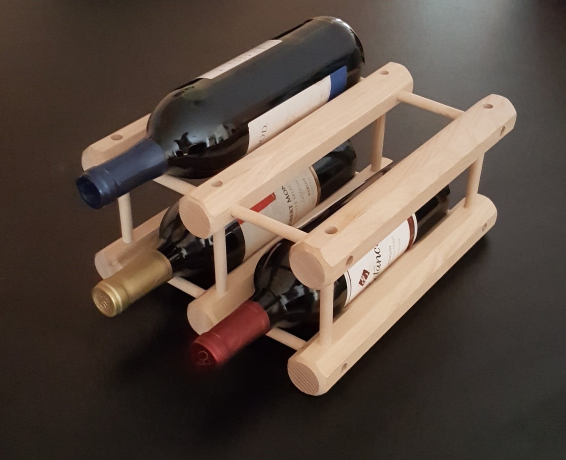 Tabletop Wine Rack 4 Bottles Great Gift Etsy