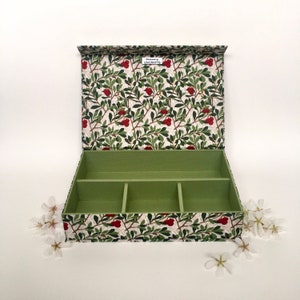 Winter Berry Handmade Box • William Morris V&A Collection Print • Fabric Covered • Magnetic Closure • Multipurpose • Jewellery Organiser