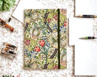 William Morris Golden Lily Journal: Fabric A5 Hardback Notebook with Pocket