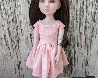 15" doll clothes - Soft Pink flowered dress to fit Ruby Red Fashion Friends