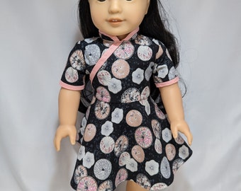 18" doll clothes  - Modern Cheongsam in Black and Peach to fit 18" dolls such as American Girl