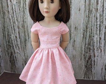 16" doll clothes - Soft Pink flowered dress to fit A Girl for All Time