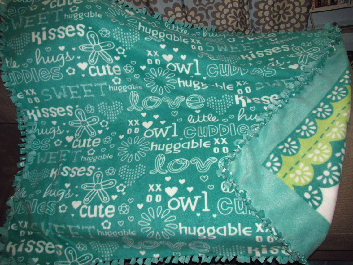 Large Baby Tie Blanket Woodlands 47 x 62 Fleece Etsy