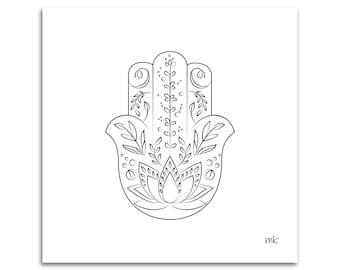 Hamsa Hand Floral Art