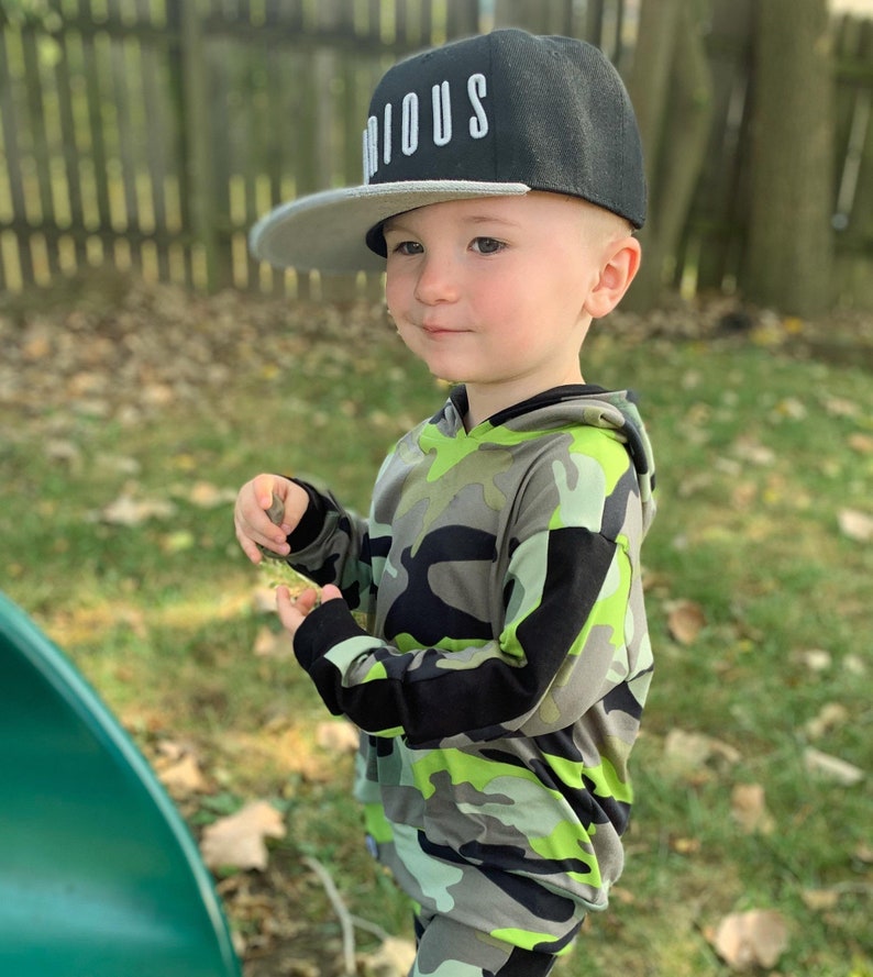 Neon Camo Hoodie boys hoodie kids girls hoodie pocket tee camo kids clothing