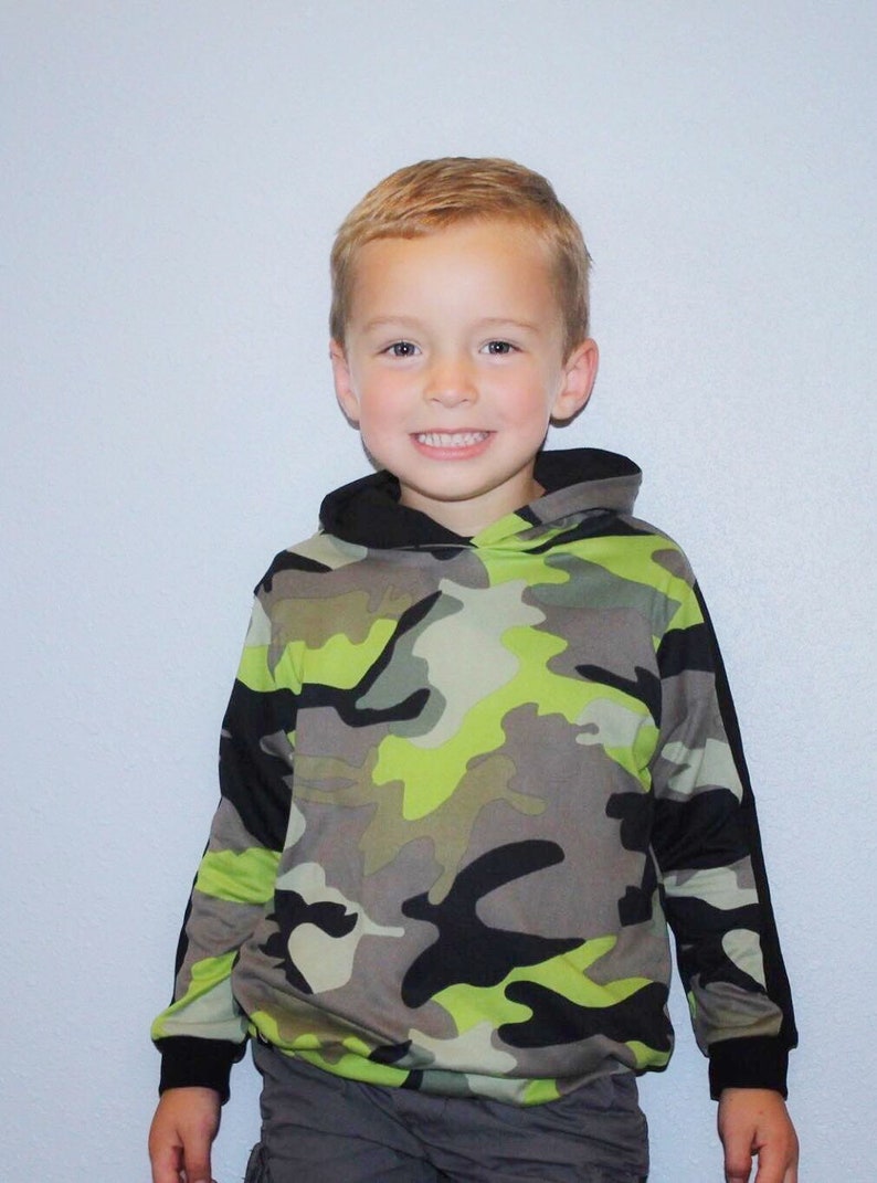 Neon Camo Hoodie boys hoodie kids girls hoodie pocket tee camo kids clothing