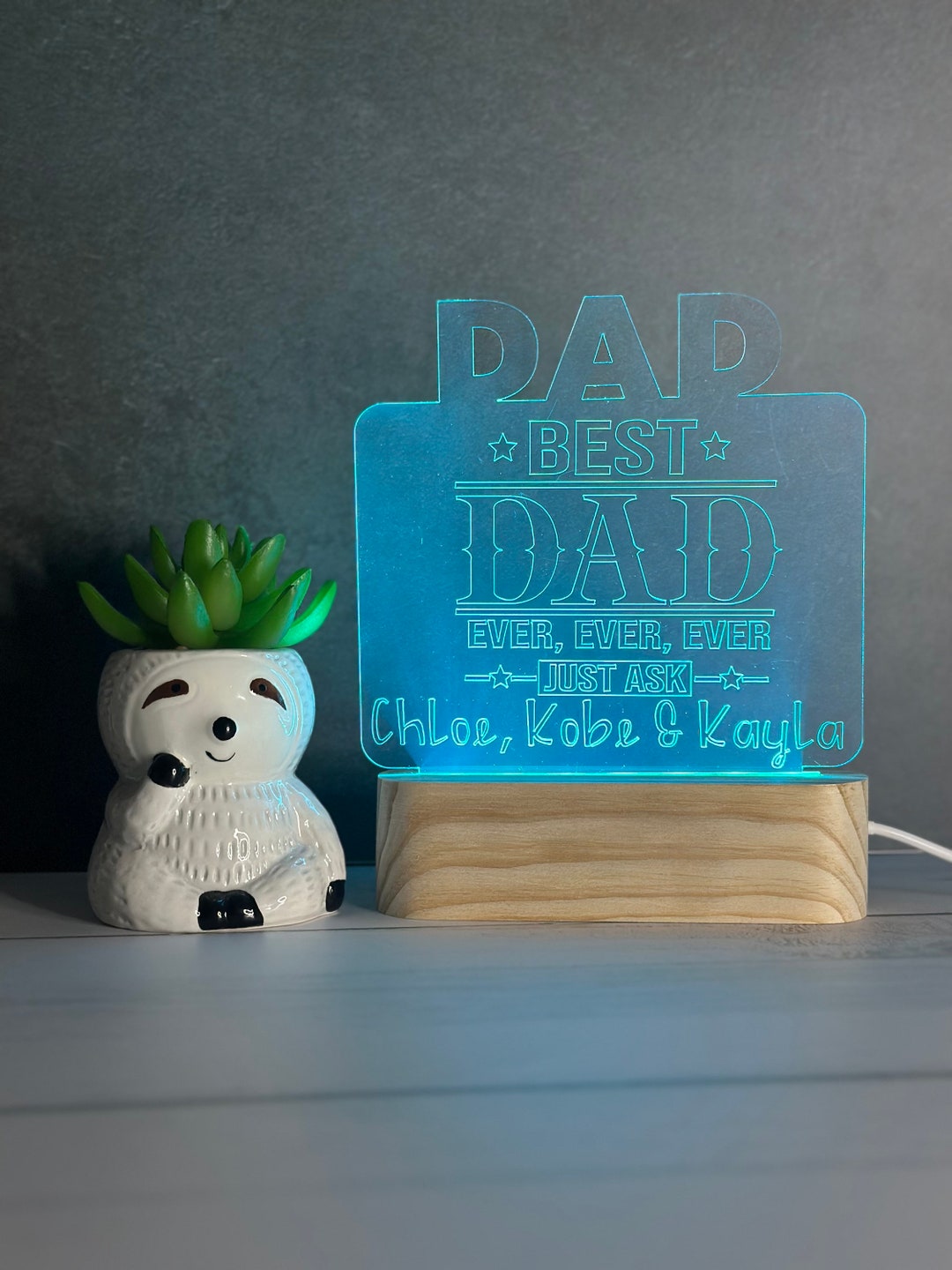 Dad LED Personalised Light - Etsy