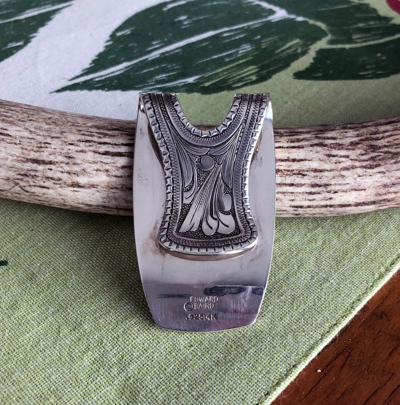 Sterling and Gold Engraved Money Clip Etsy