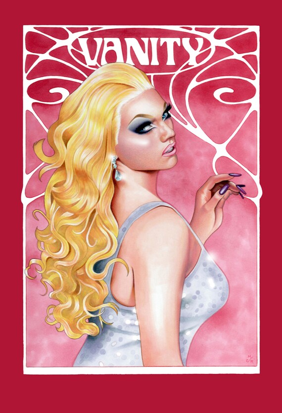 Wigs By Vanity Vanity Art Nouveau Print Etsy