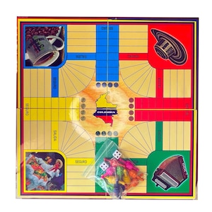 Magnetic Colombian Parcheesi Board Game 4P 6P image 1