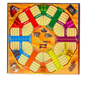 Magnetic Colombian Parcheesi Board Game 4P 6P image 2