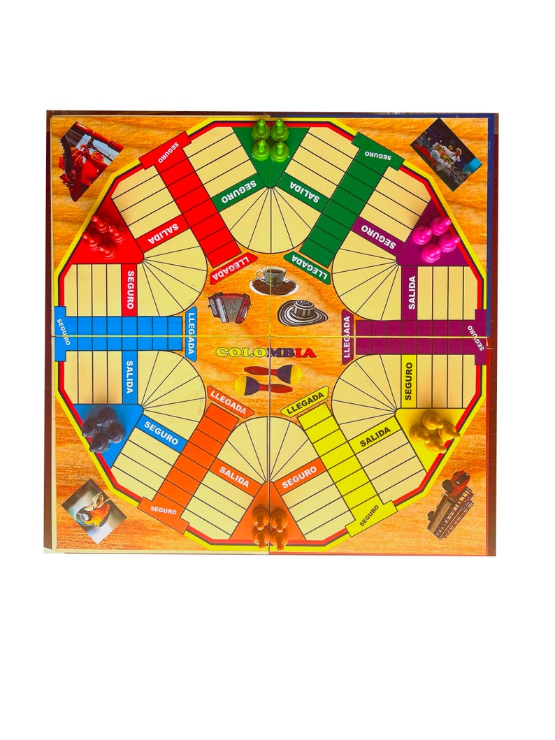 Magnetic Colombian Parcheesi Board Game 4P 6P image 2