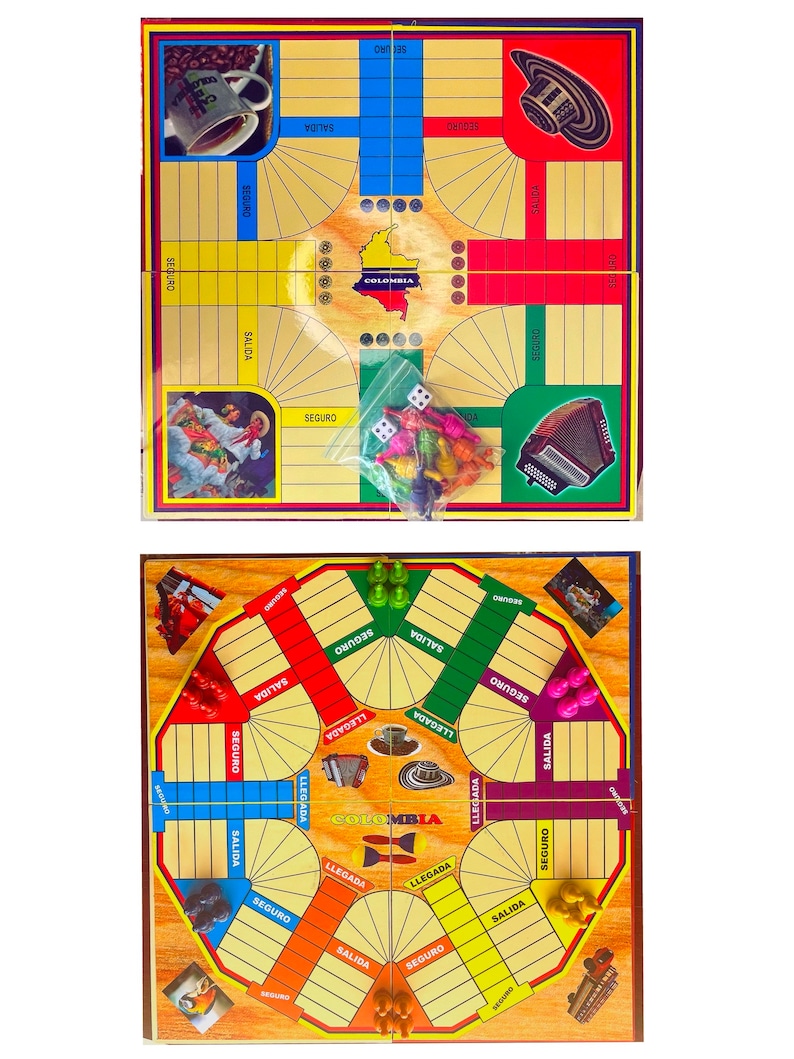 Magnetic Colombian Parcheesi Board Game 4P 6P image 3