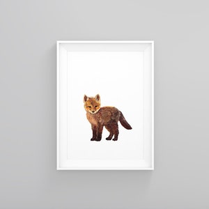 Fox • Watercolor • Fox Watercolor • Print • Watercolor Print • Animal • Pup • Baby • Nursery