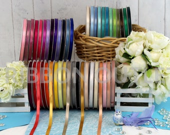 3/8" Single Faced Satin Ribbons 100 Yards Per Roll